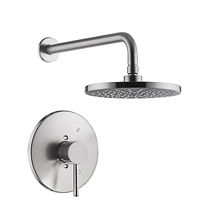 Ultra Faucets Kree Single Handle 1-Spray Shower Faucet 1.8 GPM, Pressure Balance, Anti Scald, Brushed Nickel (Valve Included)