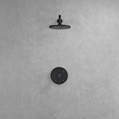 Image showing  Kree Single Handle 1-Spray Shower Faucet 1.8 GPM with Pressure Balance, Anti Scald in Matte Black (Valve Included)