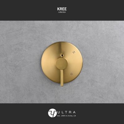Image showing  Kree Single Handle 1-Spray Shower Faucet with Valve and Pressure Balance, 1.8 GPM, Anti Scald, Brushed Gold