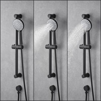 Image showing  Kree 5-Spray Round High Pressure Multifunction Wall Bar Shower Kit with Hand Shower in Matte Black