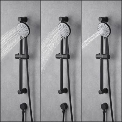Image showing  Kree 5-Spray Round High Pressure Multifunction Wall Bar Shower Kit with Hand Shower in Matte Black