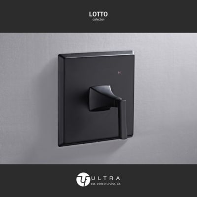 Image showing  Lotto Single Handle 1-Spray Shower Faucet 1.8 GPM with Pressure Balance, Anti Scald, Matte Black (Valve Included)