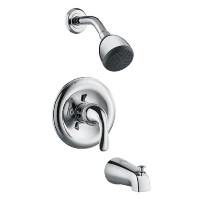 Ultra Faucets Vantage Single Handle 1-Spray Tub and Shower Faucet 1.8 GPM, Pressure Balance, Polished Chrome (Valve Included)