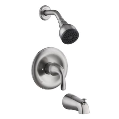 Ultra Faucets Vantage Single Handle 1-Spray Tub and Shower Faucet 1.8 GPM with Pressure Balance, Brushed Nickel (Valve Included)