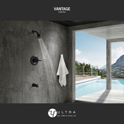 Image showing  Vantage Single Handle 1-Spray Tub and Shower Faucet 1.8 GPM with Pressure Balance in. Matte Black (Valve Included)
