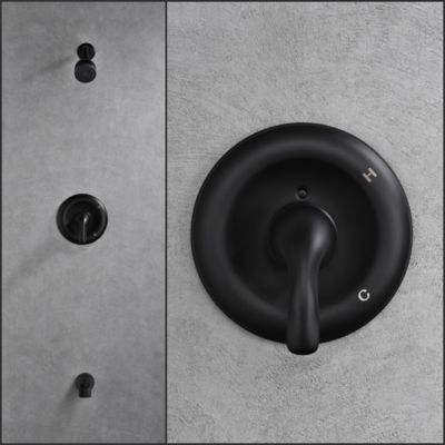 Image showing  Vantage Single Handle 1-Spray Tub and Shower Faucet 1.8 GPM with Pressure Balance in. Matte Black (Valve Included)