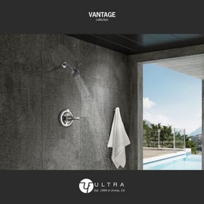Image showing  Vantage Single Handle 1-Spray Shower Faucet 1.8 GPM with Pressure Balance in Brushed Nickel (Valve Included)