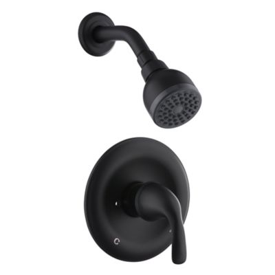 Ultra Faucets Vantage Single Handle 1-Spray Shower Faucet 1.8 GPM with Pressure Balance in Matte Black (Valve Included)