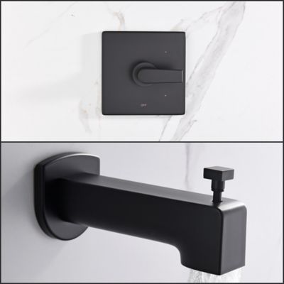 Image showing  Dean Single Handle 1-Spray Tub and Shower Faucet 1.8 GPM with Pressure Balance in. Matte Black (Valve Included)