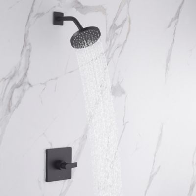 Image showing  Dean Single Handle 1-Spray Shower Faucet 1.8 GPM with Pressure Balance, Anti Scald in Matte Black (Valve Included)