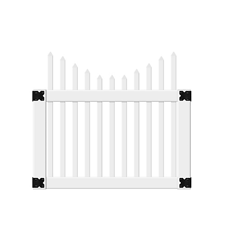 Outdoor Essentials Alexandria 42 in. x 4 ft. Cut Scalloped Spaced Picket Gate