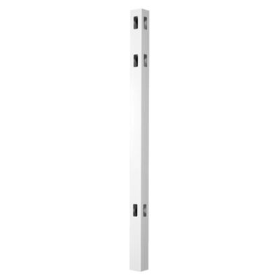 Outdoor Essentials Lafayette 4 in. x 4 in. x 98 in. White 3-Hole Routed Corner Post