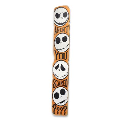 Image showing  The Nightmare Before Christmas Aren't You Scared Jack Skellington Vertical Porch Leaner Wood Wall Decor
