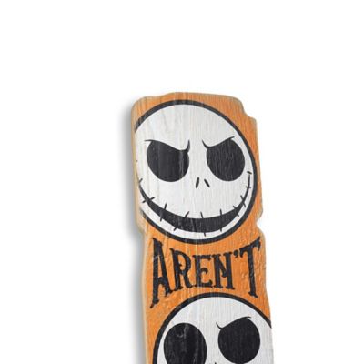 Image showing  The Nightmare Before Christmas Aren't You Scared Jack Skellington Vertical Porch Leaner Wood Wall Decor