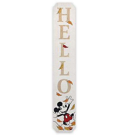 Disney Mickey Mouse Hello Fall Vertical Porch Leaner Wood Wall Decor