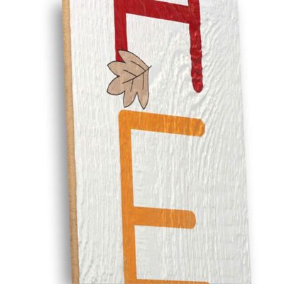 Image showing  Hello Fall Vertical Textured Wood Wall Decor