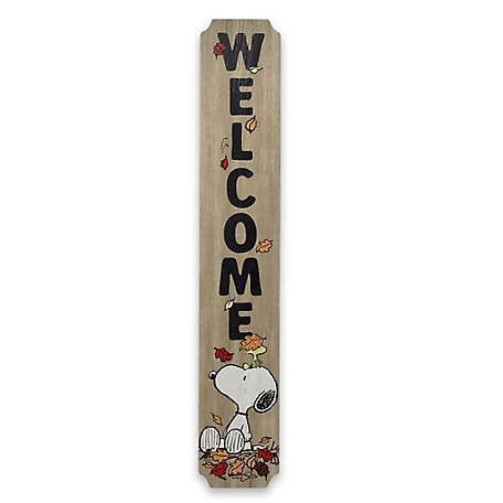 Peanuts Snoopy Welcome Fall Vertical Porch Leaner Wood Wall Decor