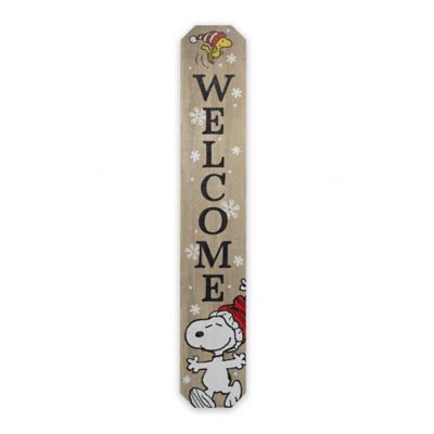 Peanuts Snoopy & Woodstock Welcome Winter Vertical Porch Leaner Wood Wall Decor