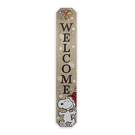 Peanuts Snoopy & Woodstock Welcome Winter Vertical Porch Leaner Wood Wall Decor