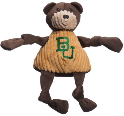Hugglehounds NCAA Baylor University Bruiser Bear Knottie Plush Dog Toy