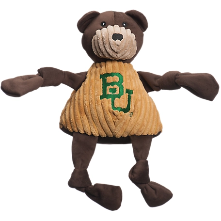 Hugglehounds NCAA Baylor University - Bruiser Bear Knottie Plush Dog Toy, Large