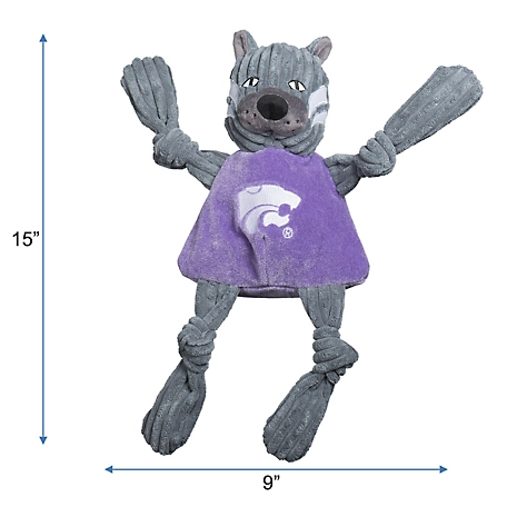 Hugglehounds NCAA Kansas State University - Willie the Wildcat Knottie Plush Dog Toy, Large
