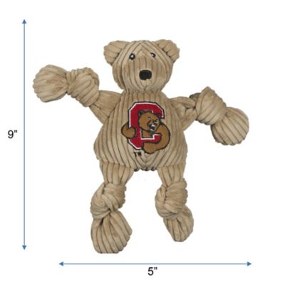 Hugglehounds NCAA Cornell University Big Red Bear Knottie Plush Dog Toy