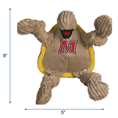 Hugglehounds NCAA University of Maryland - Testudo the Terrapin Knottie Plush Dog Toy, Small