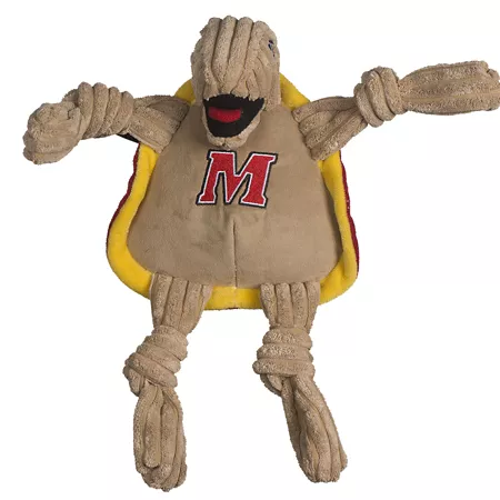 Hugglehounds NCAA University of Maryland - Testudo the Terrapin Knottie Plush Dog Toy Large Dog Plush Toys