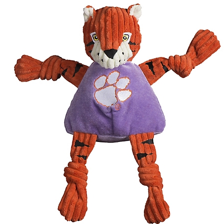 Hugglehounds NCAA Clemson University The Tiger Knottie Plush Dog Toy