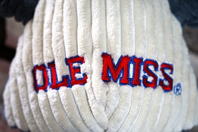 Image showing  NCAA Ole Miss (U. of Mississippi), Tony Land Shark Knottie Plush Dog Toy, Small