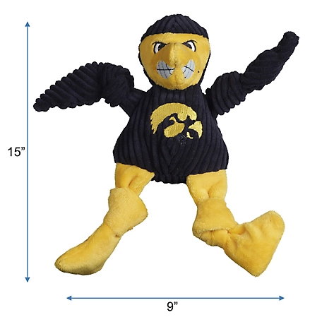 Hugglehounds NCAA University of Iowa - Herky the Hawk Knottie Plush Dog Toy, Large