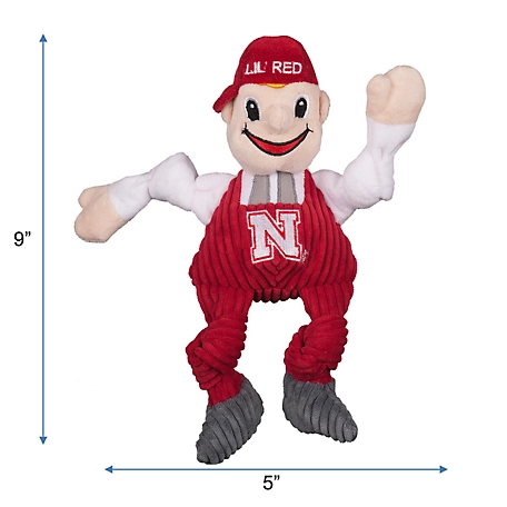 Hugglehounds NCAA University of Nebraska, Lil Red Knottie Plush Dog Toy, Small