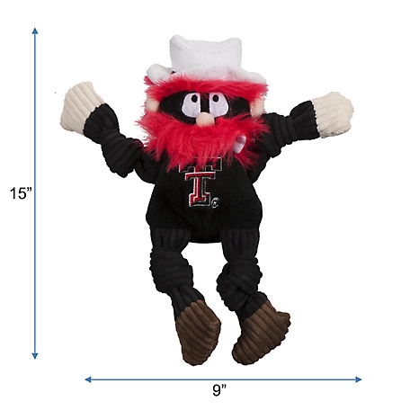 Hugglehounds NCAA Texas Tech - Raider Red Knottie Plush Dog Toy, Large