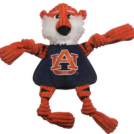 Hugglehounds NCAA Auburn University Aubie the Tiger Knottie Plush Dog Toy