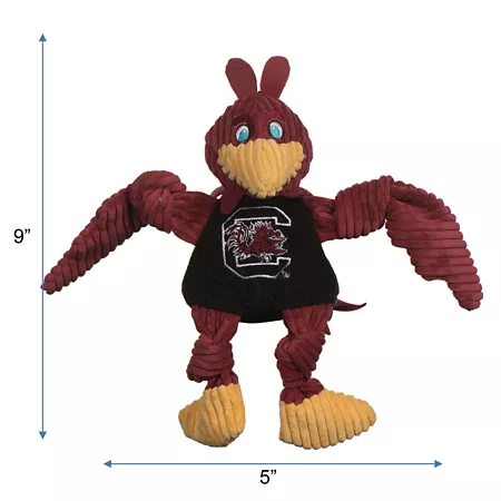 Hugglehounds NCAA University of South Carolina - Cocky Knottie Plush Dog Toy Small Dog Plush Toys