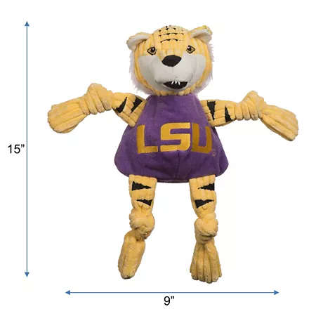 Hugglehounds NCAA Louisiana State University - Mike the Tiger Knottie Plush Dog Toy Large Dog Plush Toys