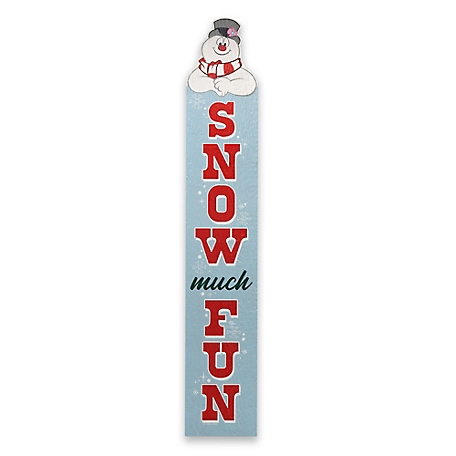 Warner Brothers Frosty the Snowman Snow Much Fun Winter Vertical Porch Leaner Wood Wall Decor