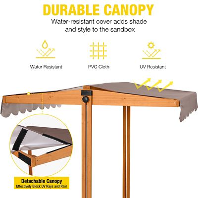 Image showing  Kids' Sandbox With Cover and Bench, Toy Bin Storage