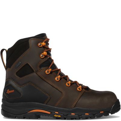 Image showing  Men's Vicious 6 in. Non-Metallic Toe Work Boots, Brown/Orange