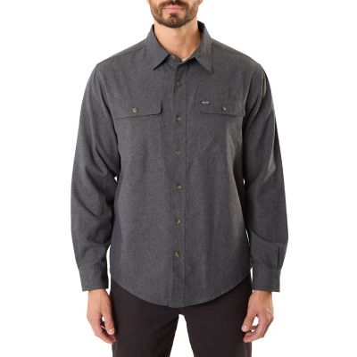 Smith's Workwear Long Sleeve 2-Pocket Solid Heather Flannel Shirt With Pen-Slot