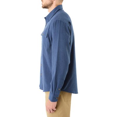 Image showing  Men's Long -Sleeve 2-Pocket Solid Heather Flannel Shirt With Pen-Slot