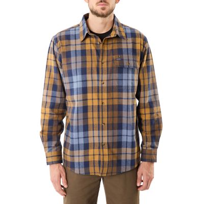Smith's Workwear Long-Sleeve Plaid 1-Pocket Flannel Button-Up Shirt