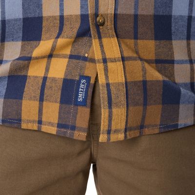 Image showing  Long-Sleeve Plaid 1-Pocket Flannel Button-Up Shirt