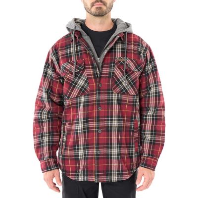 Smith's Workwear Men's Sherpa-Lined Hooded Flannel Shirt Jacket, S3215AH2