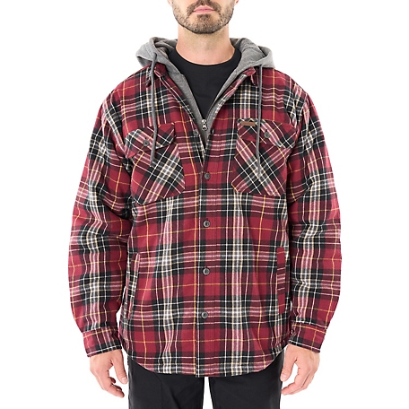 Smith's Workwear Sherpa-Lined Hooded Flannel Shirt-Jacket at