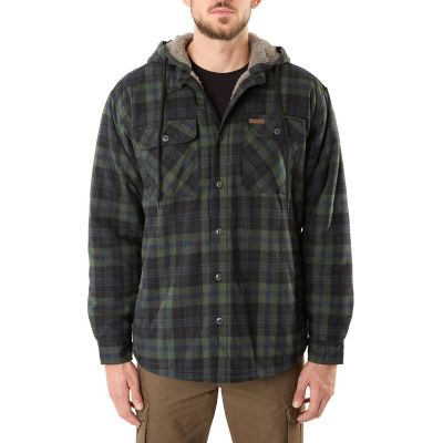 Smith's Workwear Sherpa-Lined Hooded Flannel Plaid Shirt-Jacket