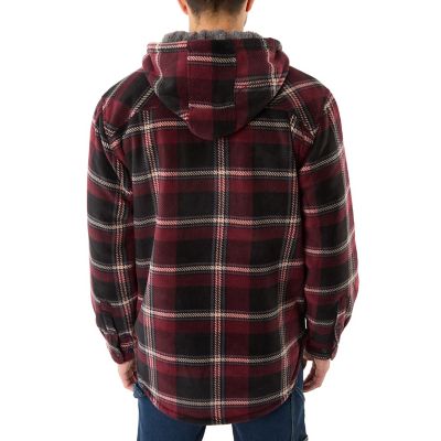 Image showing  Sherpa-Lined Zip-Front Hooded Microfleece Shirt-Jacket