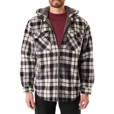 Smith's Workwear Sherpa-Lined Zip-Front Hooded Microfleece Shirt-Jacket