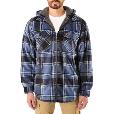 Smith's Workwear Sherpa-Lined Zip-Front Hooded Microfleece Shirt-Jacket